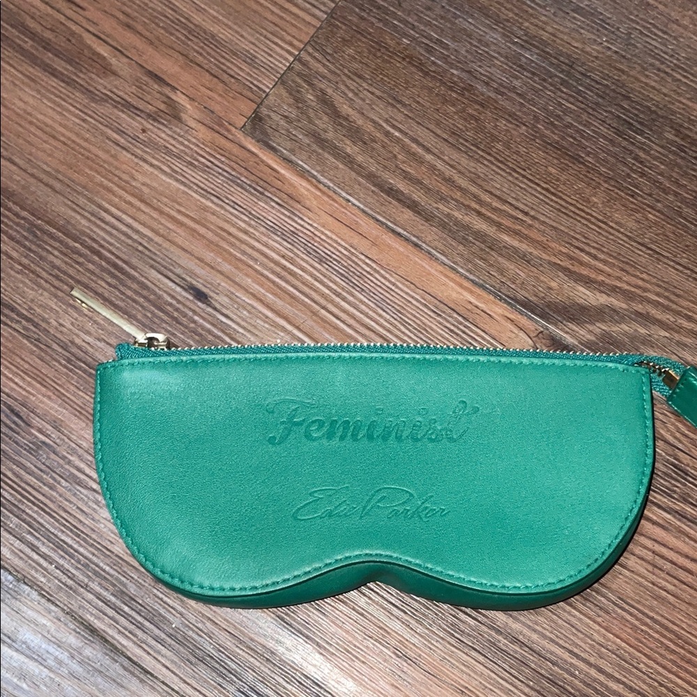 Edie Parker Teal Feminist Eyeglasses case!NEW